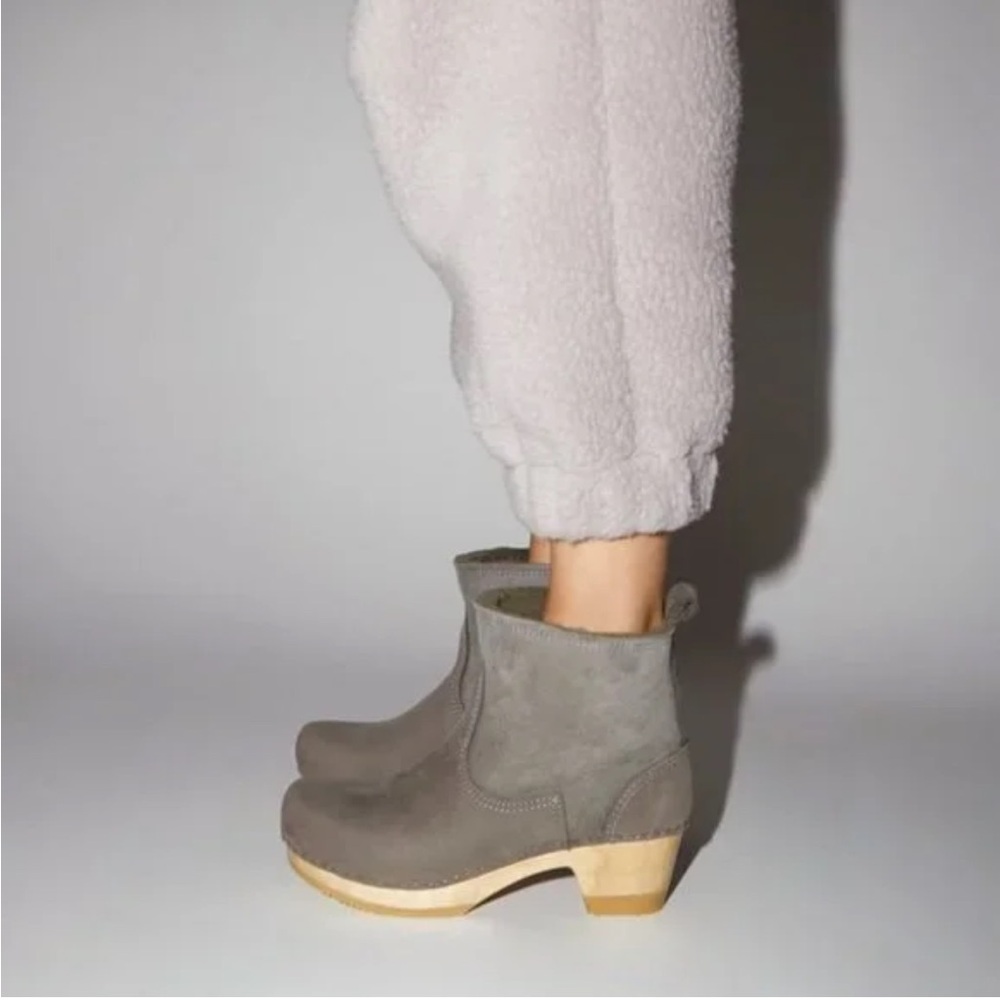 No. 6 Gray Shearling Clog Boots